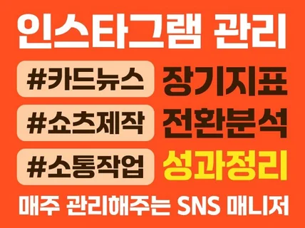 인스타그램 피드 구성부터 콘텐츠 전략까지 전담 관리