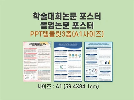 학회 학술 논문포스터 PPT 템플릿 3종 A1 사이즈