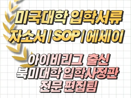 아이비리그/입학사정관 출신의 미국대학 에세이 첨삭