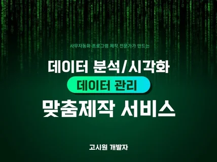 데이터 분석/대시보드 맞춤 제작