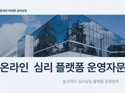 온라인 심리상담 플랫폼 운영자문