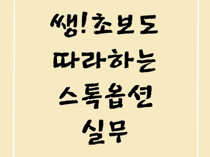 쌩초보도 따라할 수 있는 스톡옵션 실무