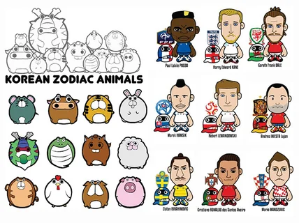 심플하고 귀여운 캐릭터 디자인 캐릭터 스타일의 캐리커처 제작해 드립니다.