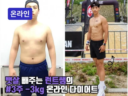 온라인 PT 피티 뱃살 빼는 법, 단기 다이어트 식단