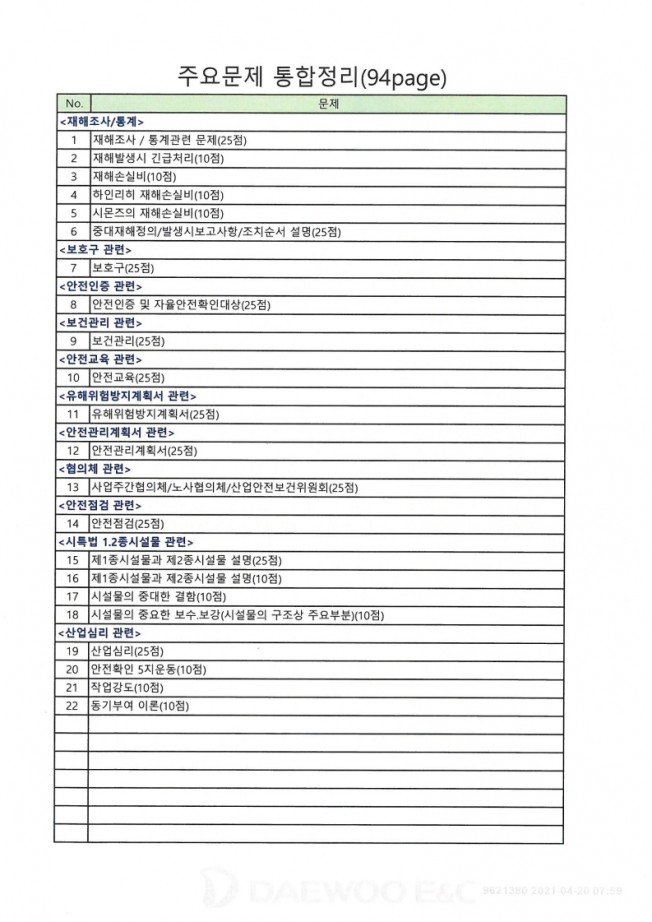 건설안전기술사 주요문제 통합정리 드립니다. | 20000원부터 시작 가능한 총 평점 4.7점의 취업·입시, 자격증, 직업·산업 기사  서비스 | 프리랜서마켓 No. 1 크몽