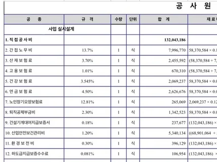 조경 도면 작성, 내역서 작성 및 수정