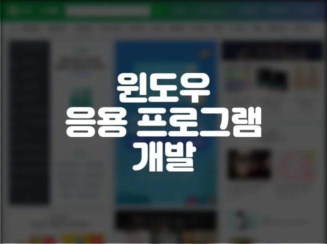 윈도우 응용 프로그램 개발해 드립니다