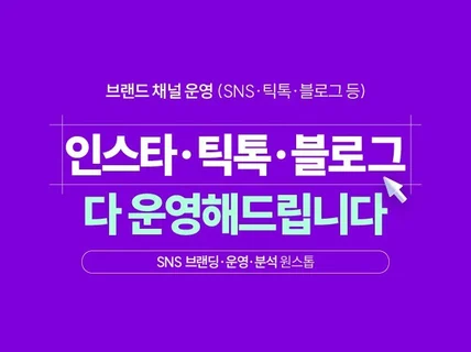 SNS 채널 운영대행 인스타그램·블로그·틱톡 맞춤관리