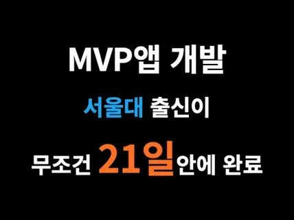 서울대 출신의 MVP앱개발 - 정부지원사업 우수 개발팀