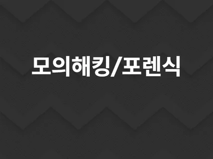 모의해킹/취약점진단/보안컨설팅/디지털포렌식 드립니다.