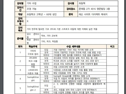 영등포·문래역·영등포구청역·신도림역 - 기타 레슨