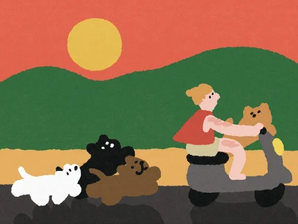 자유로운 느낌의 일러스트와 깔끔한 라인 드로잉