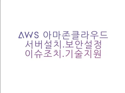 AWS 클라우드 서버설치/보안설정/이슈조치/기술지원