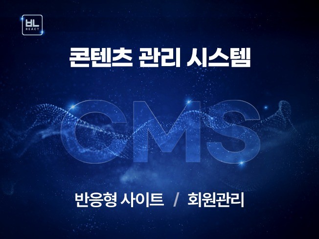 반응형 CMS 솔루션 - 관리자 / 사용자 페이지 제공