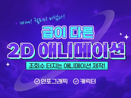 2D 애니메이션 영상 깔끔하게 제작도와드립니다