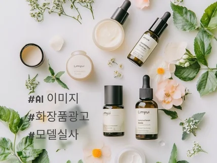 자연스러운 AI 화장품 광고 포스터 실사 이미지 모델