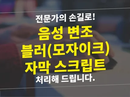 음성 변조, 블러, 모자이크, 자막 스크립트 처리