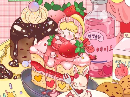 사랑스러운 고퀄 일러스트 제작해드립니다.