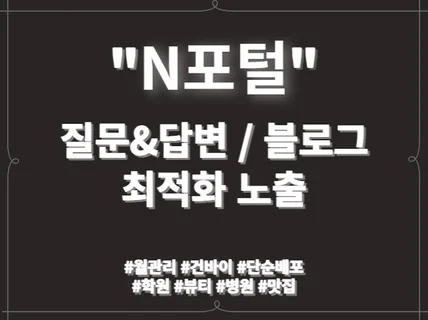 N포털 질문답변 블로그 최적화 노출