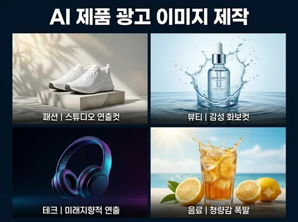 고품질 AI 제품 사진 및 광고 이미지 제작