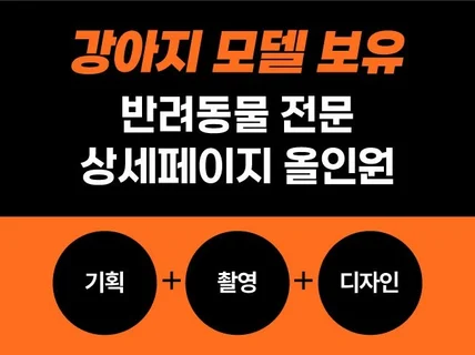 강아지모델 보유 중 반려동물 전문 상세페이지 제작