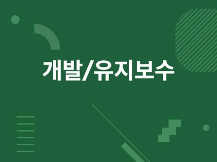 프로그램 개발/유지보수