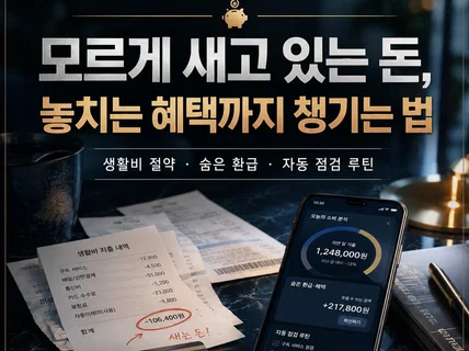 모르게 새고 있는 돈. 당신도 예외가 아니다