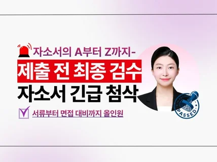 제출 전 최종 검수가 필요할 때, 자소서치트키