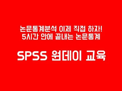 논문통계분석 SPSS 원데이 교육 하루만에 진행해 드립니다.