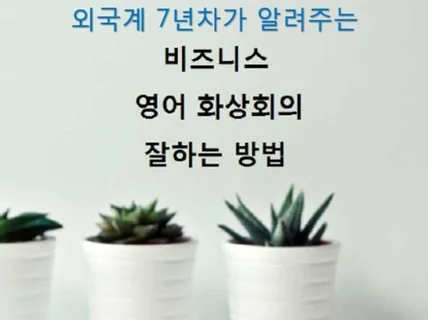 실전에서 비즈니스 영어 화상회의 잘하는 방법 드립니다.