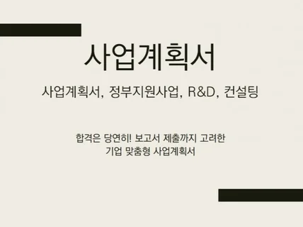 정부지원사업 계획서 초창, 디딤돌, 팁스, RD