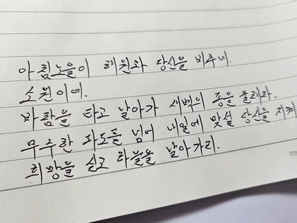 손글씨 정성스럽게 써드립니다. 볼펜/만년필/붓펜