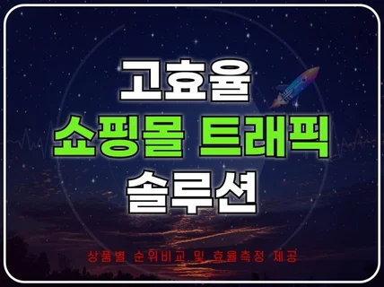 쇼핑몰 트래픽 솔루션 순위 비교 효율분석 상품