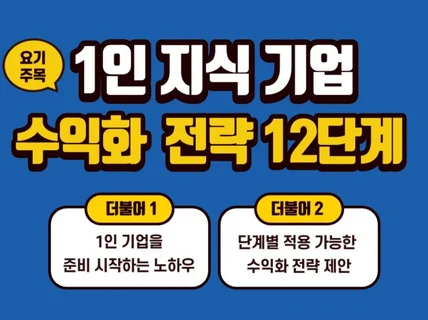 1인 지식 기업 수익화 전략 12단계