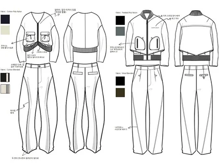 꼼꼼하고 전문적인 패션 의류 도식화 작업해 드립니다.