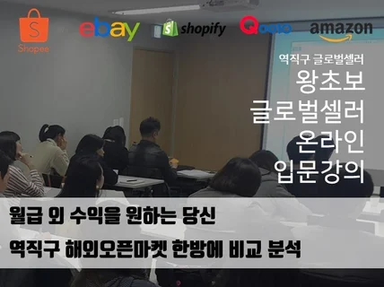 해외오픈마켓 역직구 글로벌셀러 입문 동영상 수업을 드립니다.