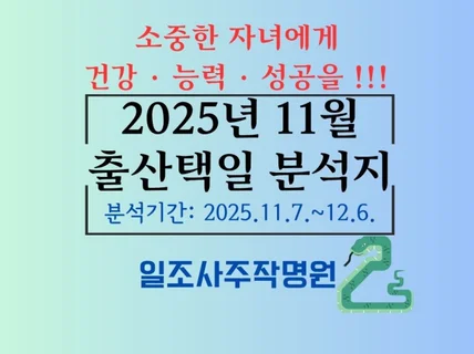 2025년 11월 출산택일 분석지