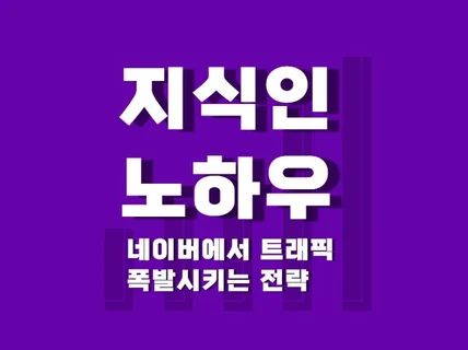 N사 지식서비스를 활용 트래픽 높이는 노하우 드립니다.