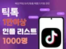 마케팅회사가 쓰는 틱톡 인플루언서 1000명리스트