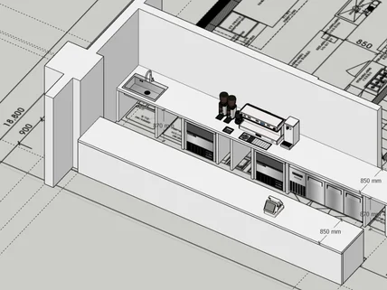 카페장비 전문가가 직접해주는 커피 바 설계 스케치업
