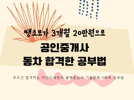 쌩초보 3개월 20만원으로 공인중개사 동차합격한 공부법