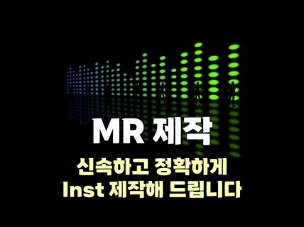 빠르고 정확하게 MR 제작, Inst 제작 해 드립니다