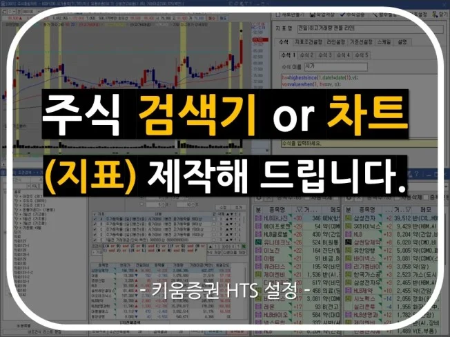 주식 검색기, 수식관리자 지표 차트 제작