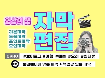 영상의 꽃, 자막 편집 깔끔하게 해드립니다