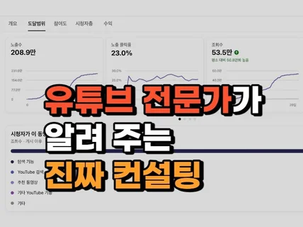 경험과 경력 많은 유튜브 전문가의 차별화된 맞춤 컨설팅