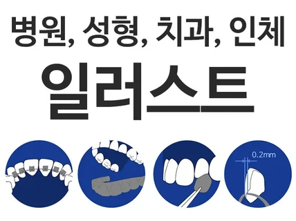 병원, 성형, 치과, 인체, 눈성형 일러스트 작업해 드립니다.