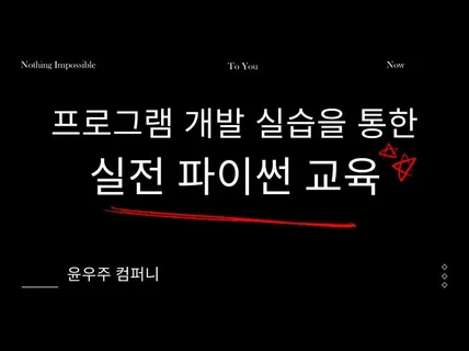 파이썬을 이용한 프로그램 개발 교육합니다.