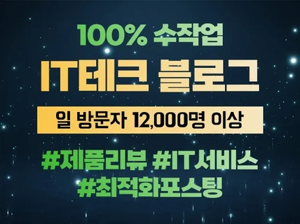 하루 방문자 1.2만명 IT블로그에 포스팅해드립니다.