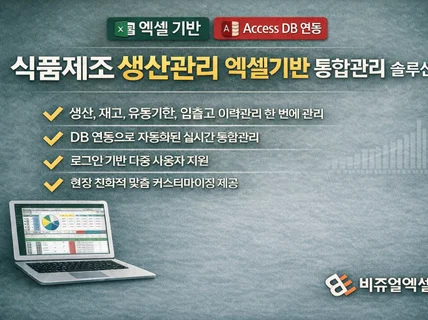 식품제조 생산관리 재고 유통기한 엑셀기반 솔루션