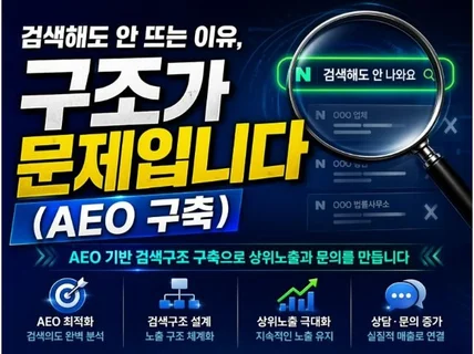 검색해도 안 뜨는 이유 구조가 문제입니다(AEO구축)